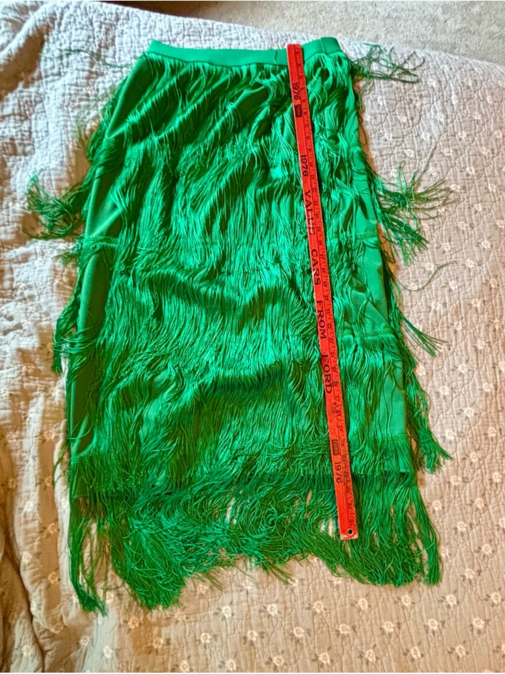 Fringe Studio Vibrant Green Tiered Fringe Maxi Skirt - Picture 5 of 8